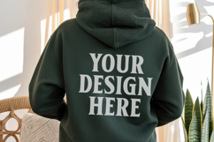 Forest Green Gildan 18500 Hoodie Mockup, Unisex Sweatshirt Product Image 1