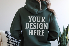 Forest Green Gildan 18500 Hoodie Sweatshirt Mockup, Unisex H Product Image 1