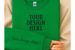Gildan 18000 Safety Green Sleeve Mockup Product Image 1
