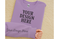 Gildan 18000 Purple Sleeve Sweatshirt Mockup Product Image 1