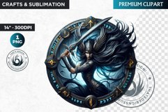 Viking Valkyrie Warrior Clipart, Norse Maiden, celtic PNG Product Image 1