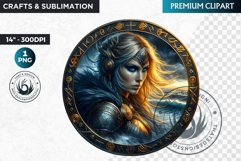 Viking Valkyrie Warrior Clipart, Norse Maiden, celtic PNG Product Image 1