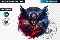 Viking Valkyrie Warrior Clipart, Norse Maiden, celtic PNG Product Image 1