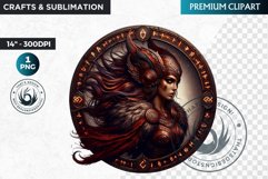 Viking Valkyrie Warrior Clipart, Norse Maiden, celtic PNG Product Image 1