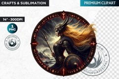 Viking Valkyrie Warrior Clipart, Norse Maiden, celtic PNG Product Image 1