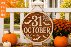 31 October Halloween Door Hanger SVG Product Image 1