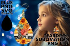Sublimation Sunflower &amp; Leopard Earrings Art Product Image 1