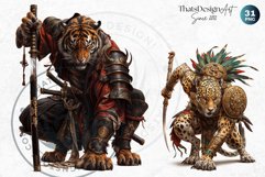 Epic Warrior Animal Clipart Set, gladiator tribal animals Product Image 10