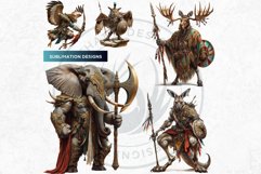 Epic Warrior Animal Clipart Set, gladiator tribal animals Product Image 5