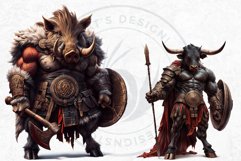 Epic Warrior Animal Clipart Set, gladiator tribal animals Product Image 8