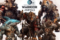 Epic Warrior Animal Clipart Set, gladiator tribal animals Product Image 1