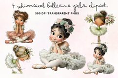 Whimsical Ballerina Girls Clipart PNG Product Image 1