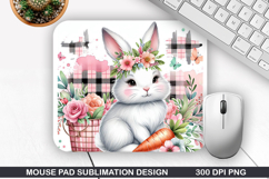 Bunny Mouse Pad Sublimation, Easter Mouse Pad PNG Design Product Image 1