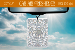 Floral folk elephant Air Freshener Car sublimating design Product Image 1