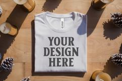 Christmas Bella Canvas 3001 White Folded Tshirt Mockup Product Image 1