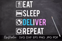 Eat Sleep Deliver Repeat SVG Cut Files Midwife SVG Doula SVG Product Image 1