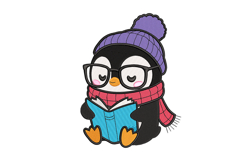 Smarty Penguin Machine Embroidery Design Product Image 1