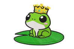 Crowned Frog Machine Embroidery Design Product Image 1