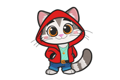 Lovely Casual Cat Embroidery Designs Product Image 1
