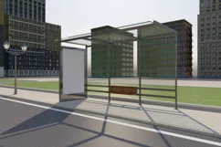 Bus Shelter Outdoor Advertising Signage Mockup Product Image 2