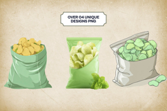 Matcha Chips Clipart Bundle 4 PNG Product Image 2