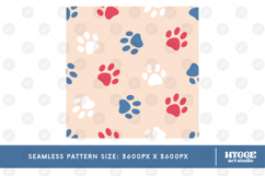 American 4th of July Cat Dog Paw Seamless Pattern PNG Bundle Product Image 9