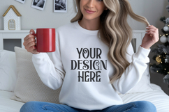 Christmas Gildan 18000 White Crewneck Sweatshirt Mockup Product Image 1