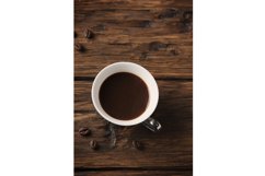 Cup of italian stong coffee espresso on the vintage table Product Image 1