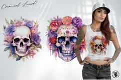 Clipart, Watercolor Skulls 2,Design Bundle, 32 artworks! Product Image 3