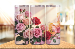 Valentine’s Day Rose &amp; Flowers Tumbler Wrap PNG Big Bundle Product Image 5