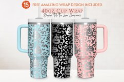 Engraved 40oz Tumbler Wrap Leopard Pumpkin, Halloween, Laser Product Image 1