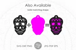 Skull earrings SVG, Laser cut file, Day of the dead Product Image 5