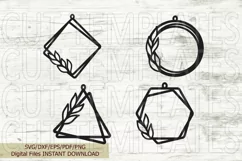 Geometrical Leaves Earring laser cut template svg cut file Product Image 2