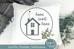 Home sweet Home Wreath SVG, Sublimation, Printable! Product Image 2