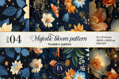Seamless Majestic floral pattern, Abstract floral pattern Product Image 1