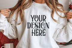 Christmas Gildan 18000 White Crewneck Sweatshirt Mockup Product Image 1