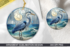 Cute Stork Stained Glass Ornament PNG, Digital Download File Product Image 1