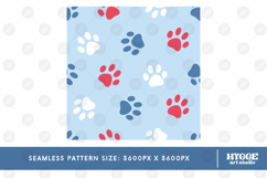 American 4th of July Cat Dog Paw Seamless Pattern PNG Bundle Product Image 11