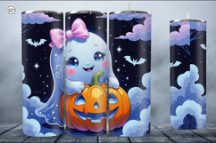 4 Cute Ghost Tumbler Sublimation, 20 oz Tumbler Wrap Product Image 3