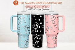 Engraved 40oz Tumbler Wrap Ghost Mushrooms, Halloween Svg Product Image 1