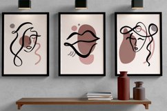 Set of Three Abstract Face Digital Print Frame not included Product Image 2