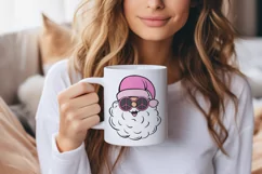 Pink Retro Santa Claus |Christmas Sublimation Png Product Image 3