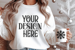 Christmas Gildan 18000 White Crewneck Sweatshirt Mockup Product Image 1