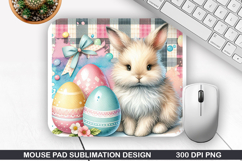 Bunny Mouse Pad Sublimation, Easter Mouse Pad PNG Design Product Image 1