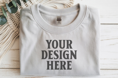 White Gildan 5000 Flat Lay Tshirt Mockup, G5000 mockups Product Image 1