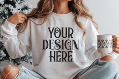 Christmas Gildan 18000 White Crewneck Sweatshirt Mockup Product Image 1