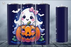 4 Cute Ghost Tumbler Sublimation, 20 oz Tumbler Wrap Product Image 5