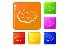 Summer cloud icons set vector color Product Image 1