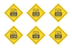 Set Of File Formats Icons Product Image 1