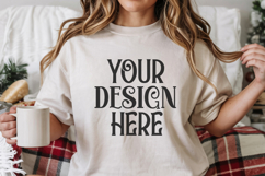 Christmas Gildan 18000 White Crewneck Sweatshirt Mockup Product Image 1